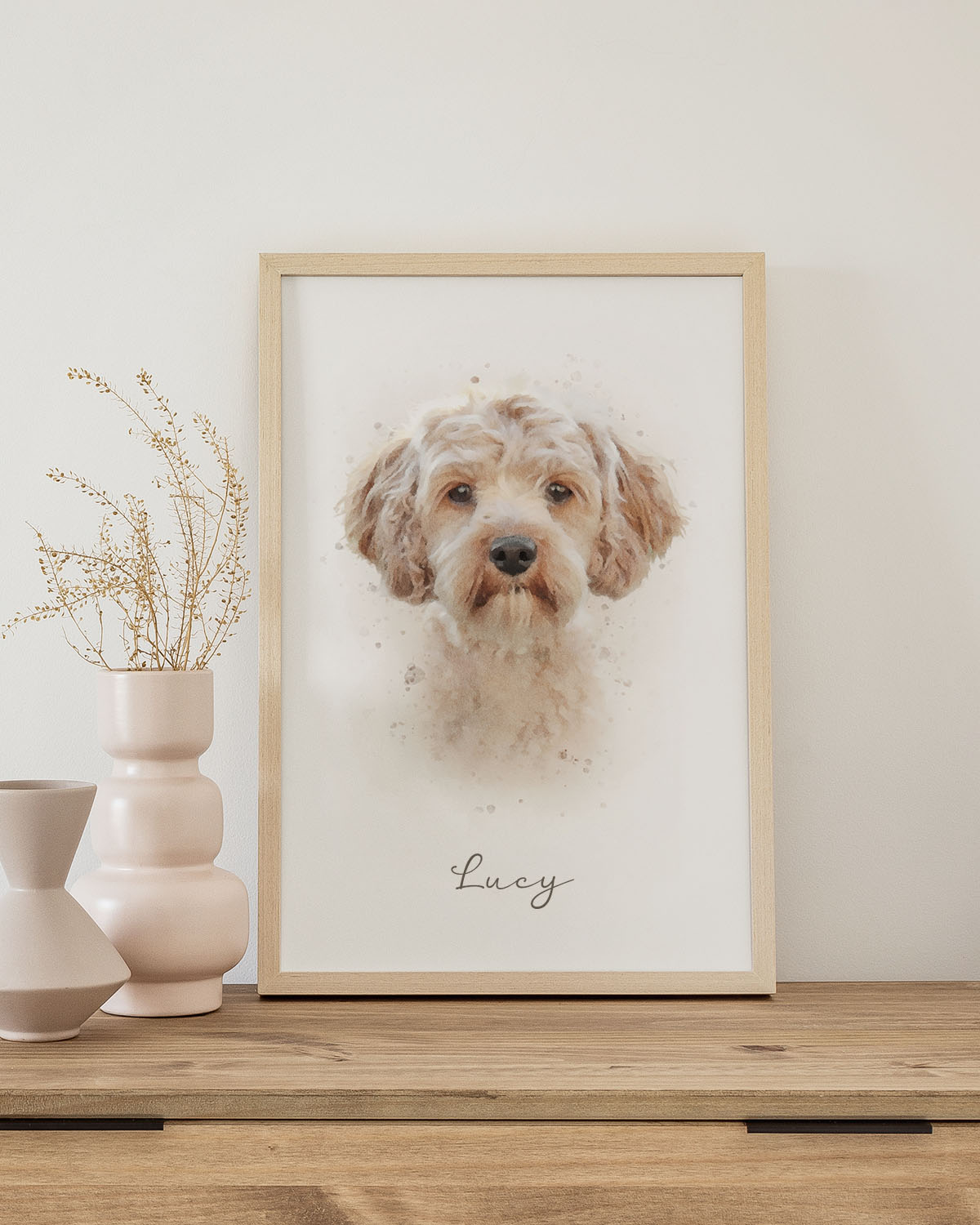 Watercolor-inspired custom pet portrait